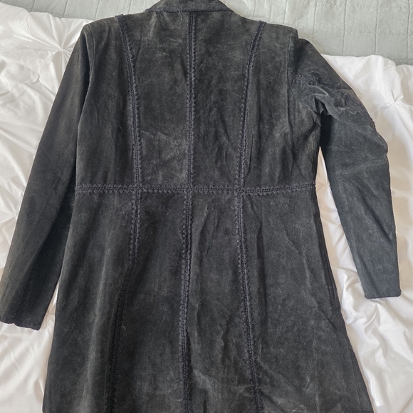 Womens Black Leather coat - Picture 5 of 8